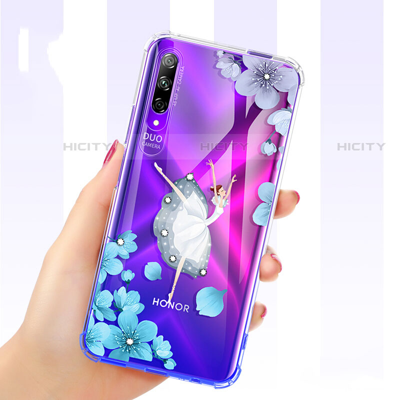 Coque Ultra Fine TPU Souple Housse Etui Transparente Fleurs pour Huawei Y9s Plus