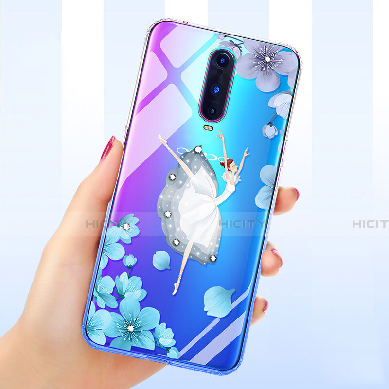 Coque Ultra Fine TPU Souple Housse Etui Transparente Fleurs pour Oppo R17 Pro Plus