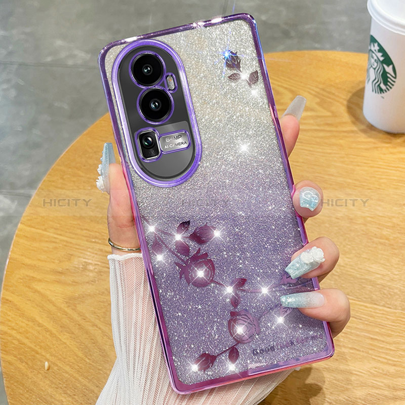 Coque Ultra Fine TPU Souple Housse Etui Transparente Fleurs pour Oppo Reno10 Pro+ Plus 5G Plus