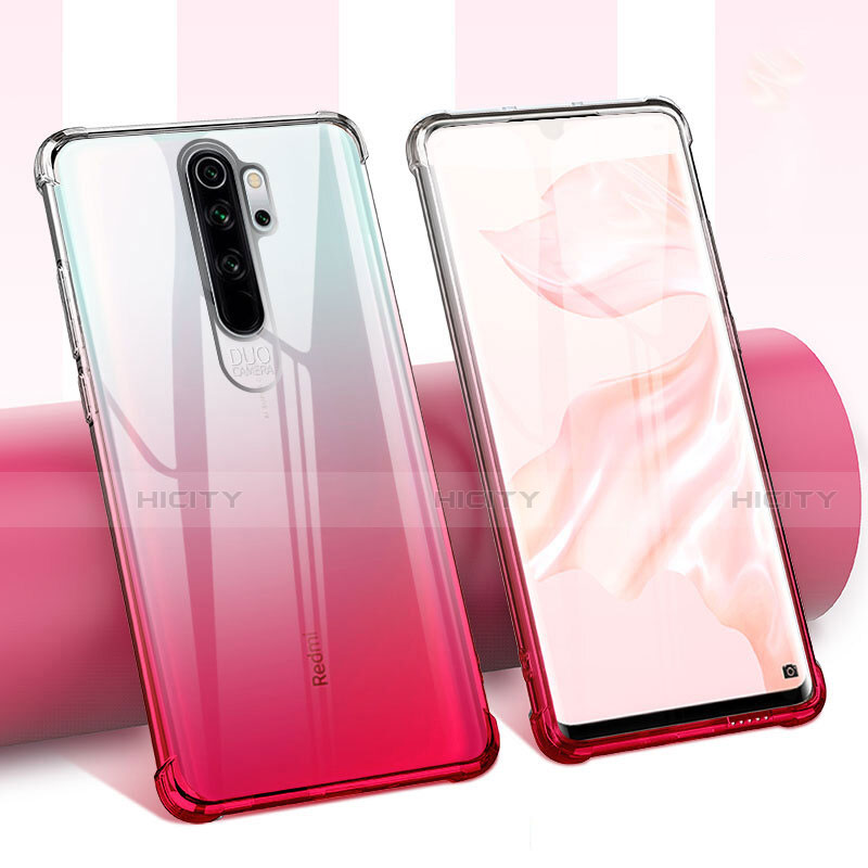 Coque Ultra Fine TPU Souple Housse Etui Transparente Fleurs pour Xiaomi Redmi Note 8 Pro Vin Rouge Plus