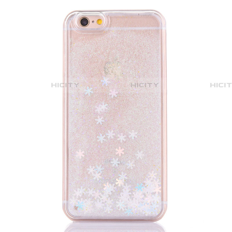 Coque Ultra Fine TPU Souple Housse Etui Transparente Fleurs T01 pour Apple iPhone 6 Blanc Plus