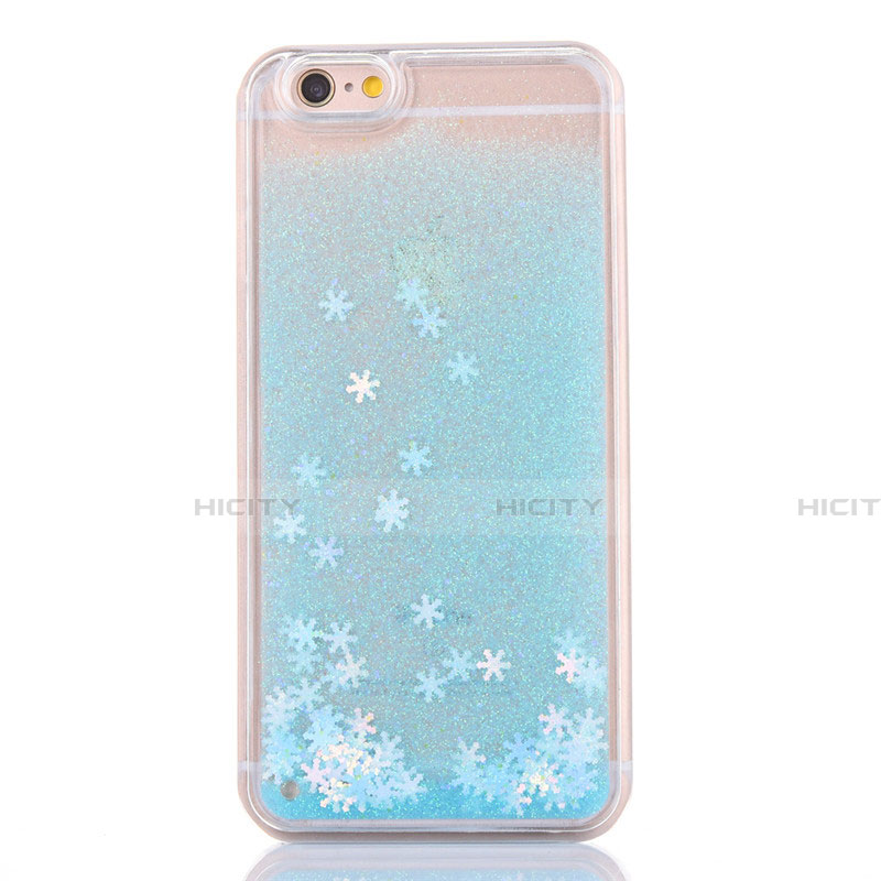 Coque Ultra Fine TPU Souple Housse Etui Transparente Fleurs T01 pour Apple iPhone 6S Bleu Ciel Plus