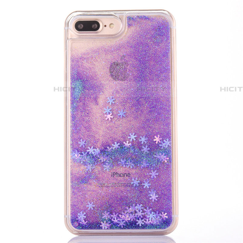 Coque Ultra Fine TPU Souple Housse Etui Transparente Fleurs T01 pour Apple iPhone 8 Plus Violet Plus