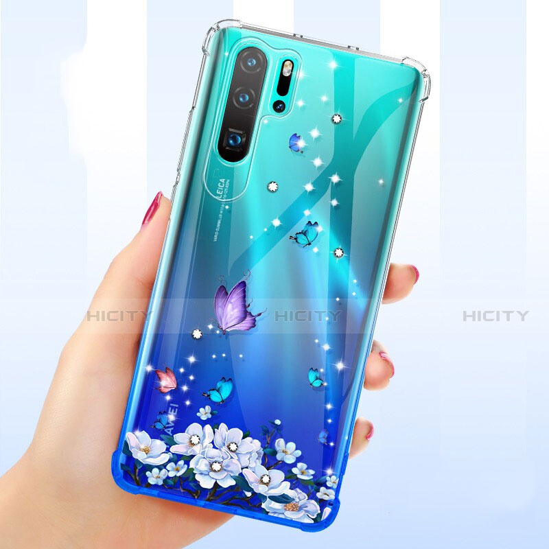 Coque Ultra Fine TPU Souple Housse Etui Transparente Fleurs T01 pour Huawei P30 Pro New Edition Plus