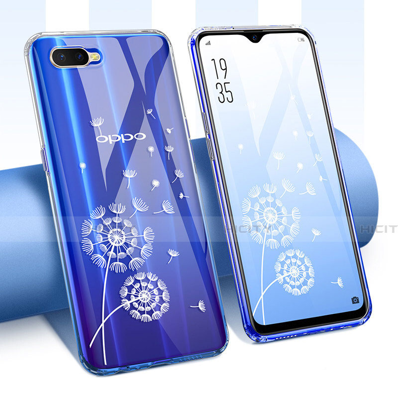 Coque Ultra Fine TPU Souple Housse Etui Transparente Fleurs T01 pour Oppo K1 Clair Plus