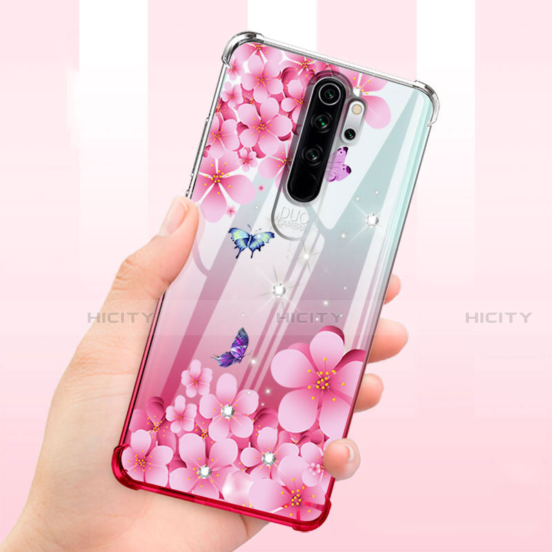 Coque Ultra Fine TPU Souple Housse Etui Transparente Fleurs T01 pour Xiaomi Redmi Note 8 Pro Plus