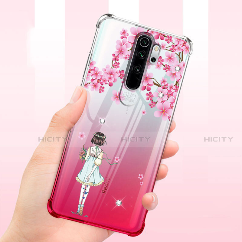 Coque Ultra Fine TPU Souple Housse Etui Transparente Fleurs T01 pour Xiaomi Redmi Note 8 Pro Plus