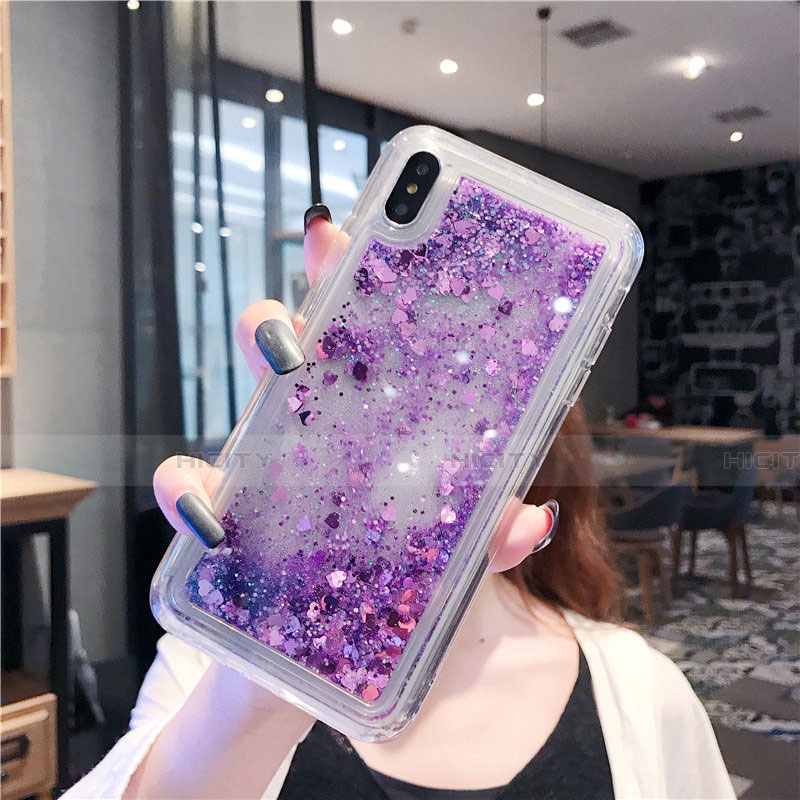 Coque Ultra Fine TPU Souple Housse Etui Transparente Fleurs T02 pour Apple iPhone X Violet Plus