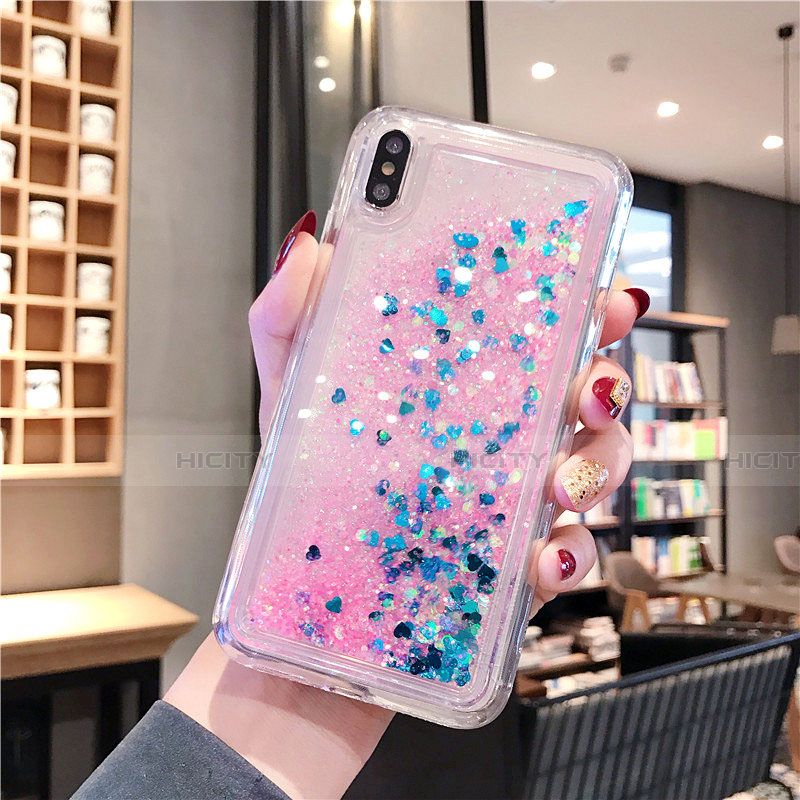 Coque Ultra Fine TPU Souple Housse Etui Transparente Fleurs T02 pour Apple iPhone Xs Max Rose Plus