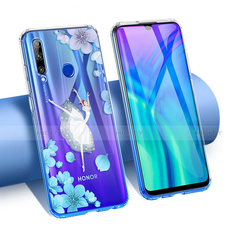 Coque Ultra Fine TPU Souple Housse Etui Transparente Fleurs T02 pour Huawei Honor 20 Lite Blanc Plus