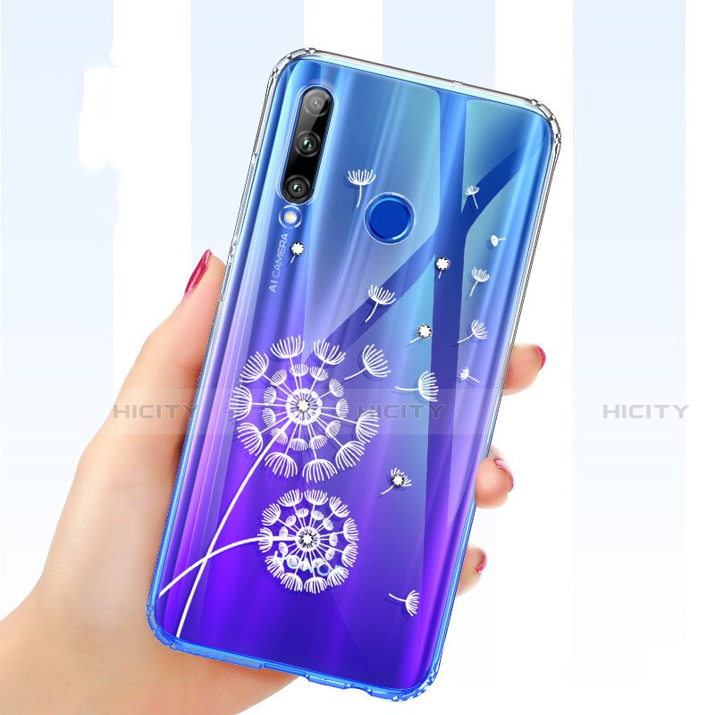 Coque Ultra Fine TPU Souple Housse Etui Transparente Fleurs T03 pour Huawei Honor 20i Plus