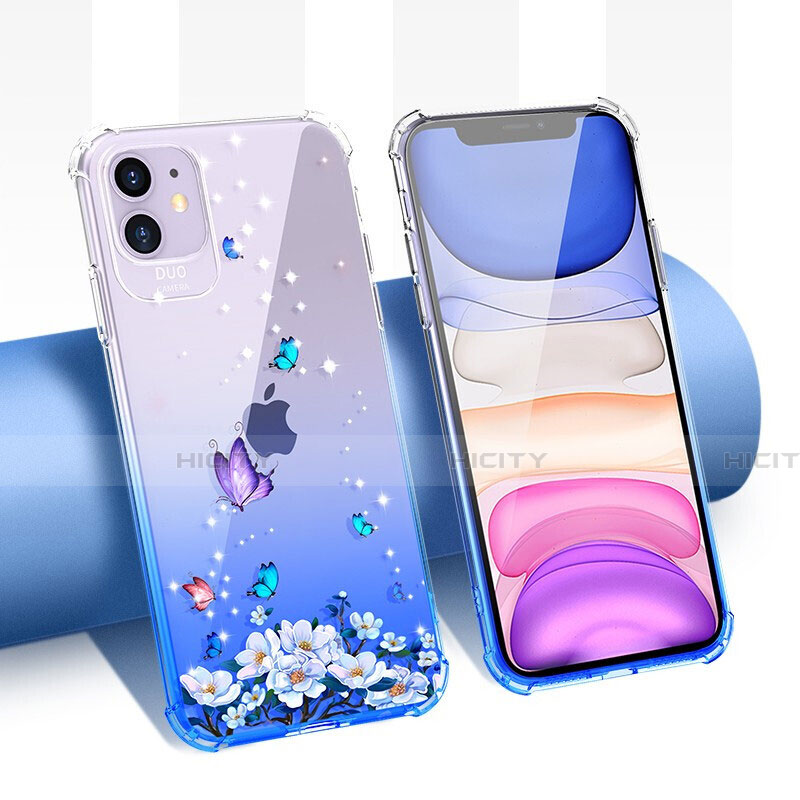 Coque Ultra Fine TPU Souple Housse Etui Transparente Fleurs T04 pour Apple iPhone 11 Plus