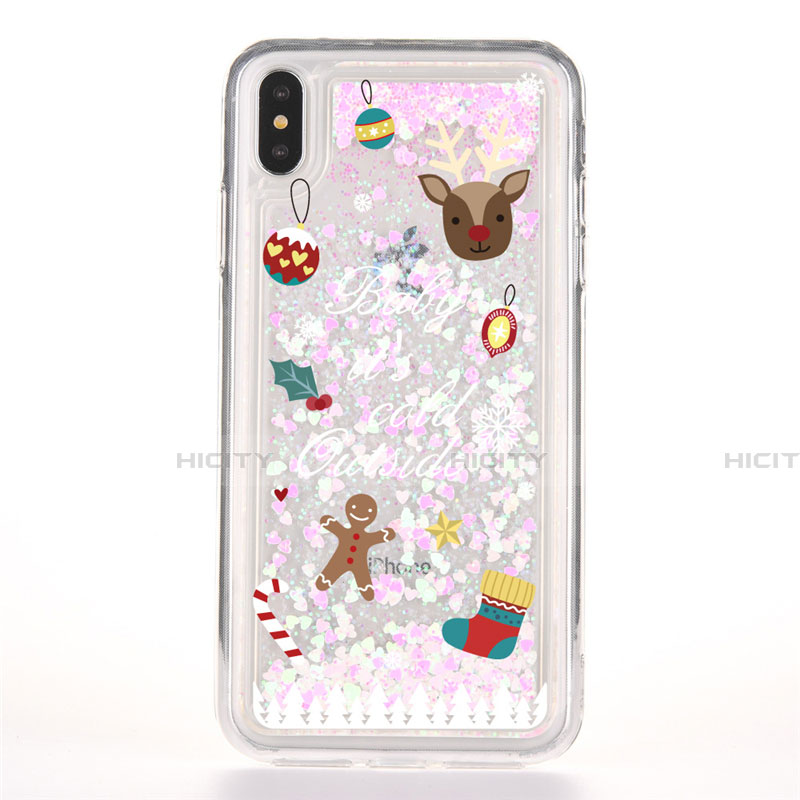 Coque Ultra Fine TPU Souple Housse Etui Transparente Fleurs T08 pour Apple iPhone Xs Max Plus