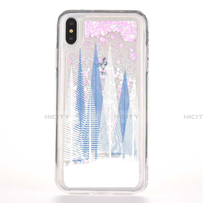 Coque Ultra Fine TPU Souple Housse Etui Transparente Fleurs T08 pour Apple iPhone Xs Max Plus