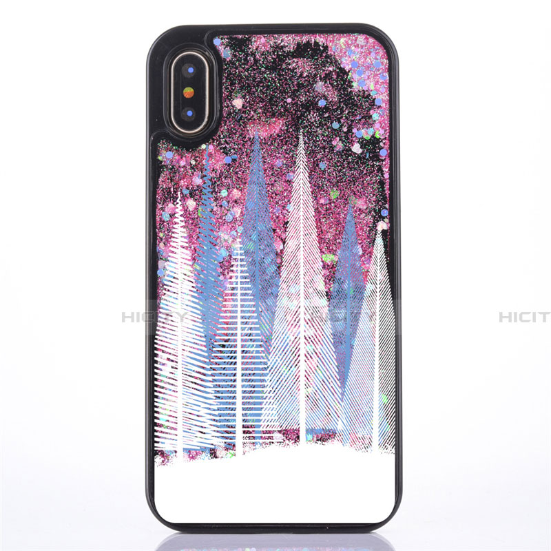 Coque Ultra Fine TPU Souple Housse Etui Transparente Fleurs T09 pour Apple iPhone X Plus