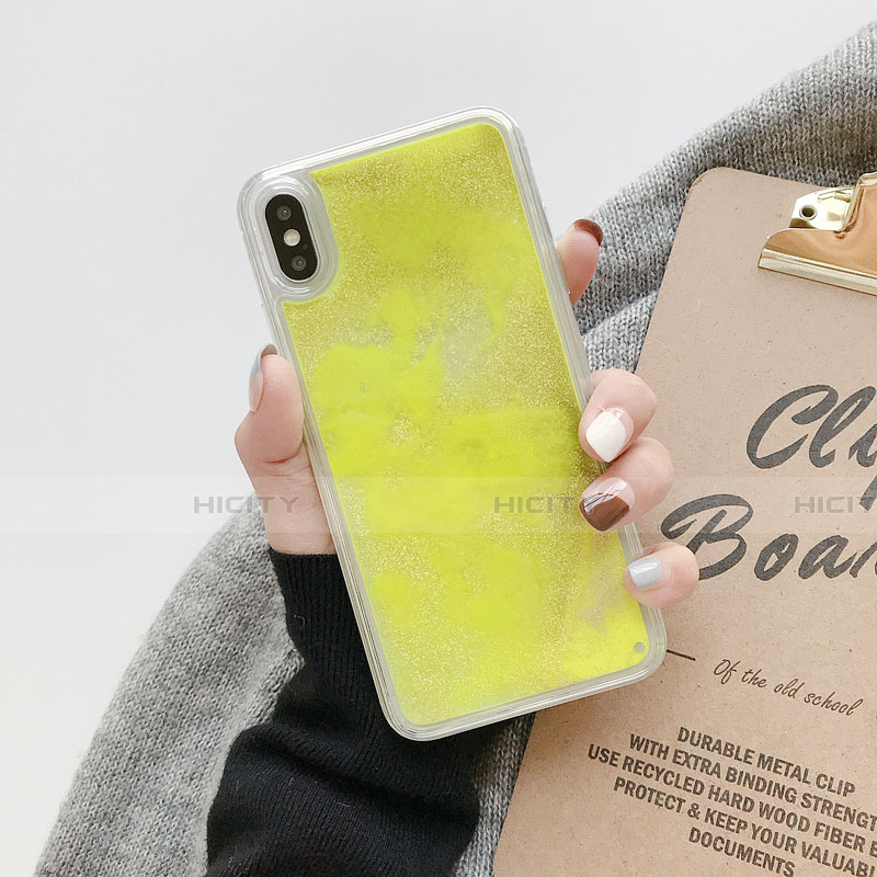 Coque Ultra Fine TPU Souple Housse Etui Transparente Fleurs T12 pour Apple iPhone X Jaune Plus