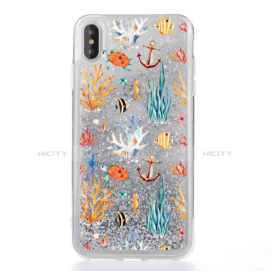 Coque Ultra Fine TPU Souple Housse Etui Transparente Fleurs T17 pour Apple iPhone X Blanc Plus