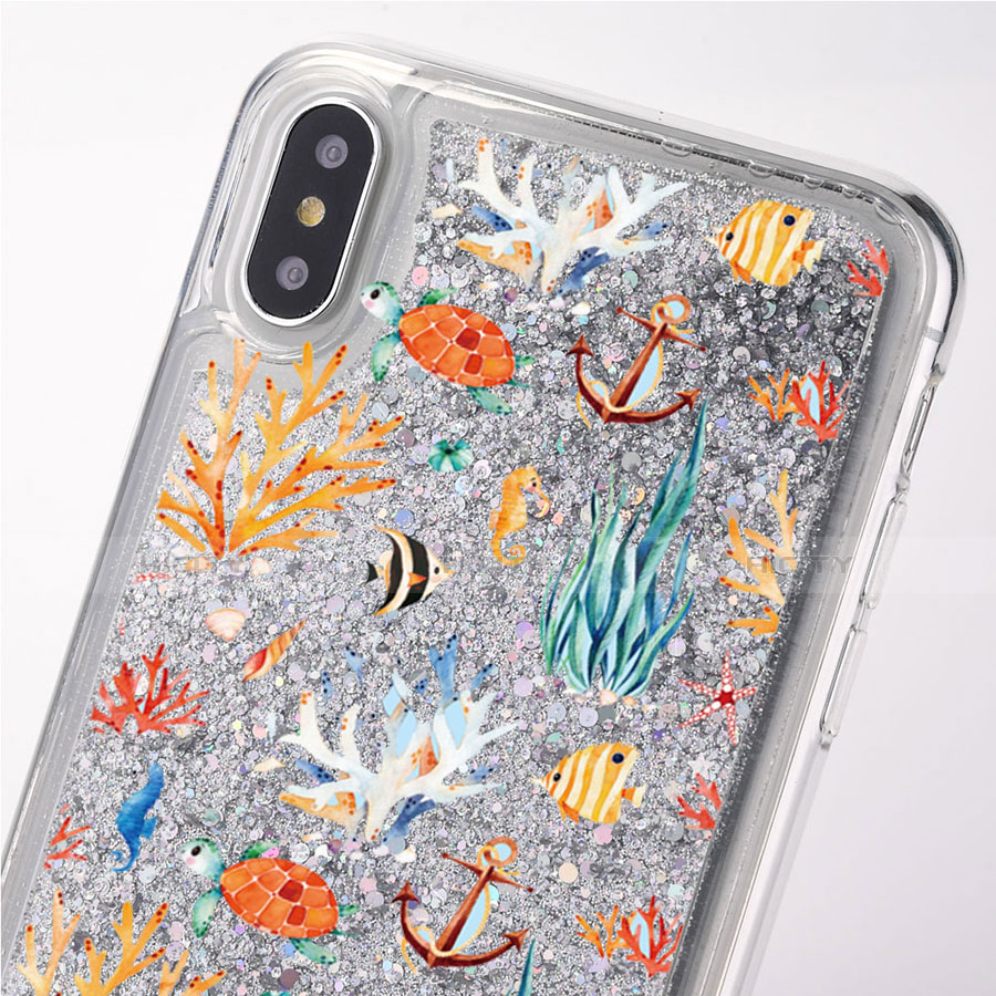 Coque Ultra Fine TPU Souple Housse Etui Transparente Fleurs T17 pour Apple iPhone X Plus