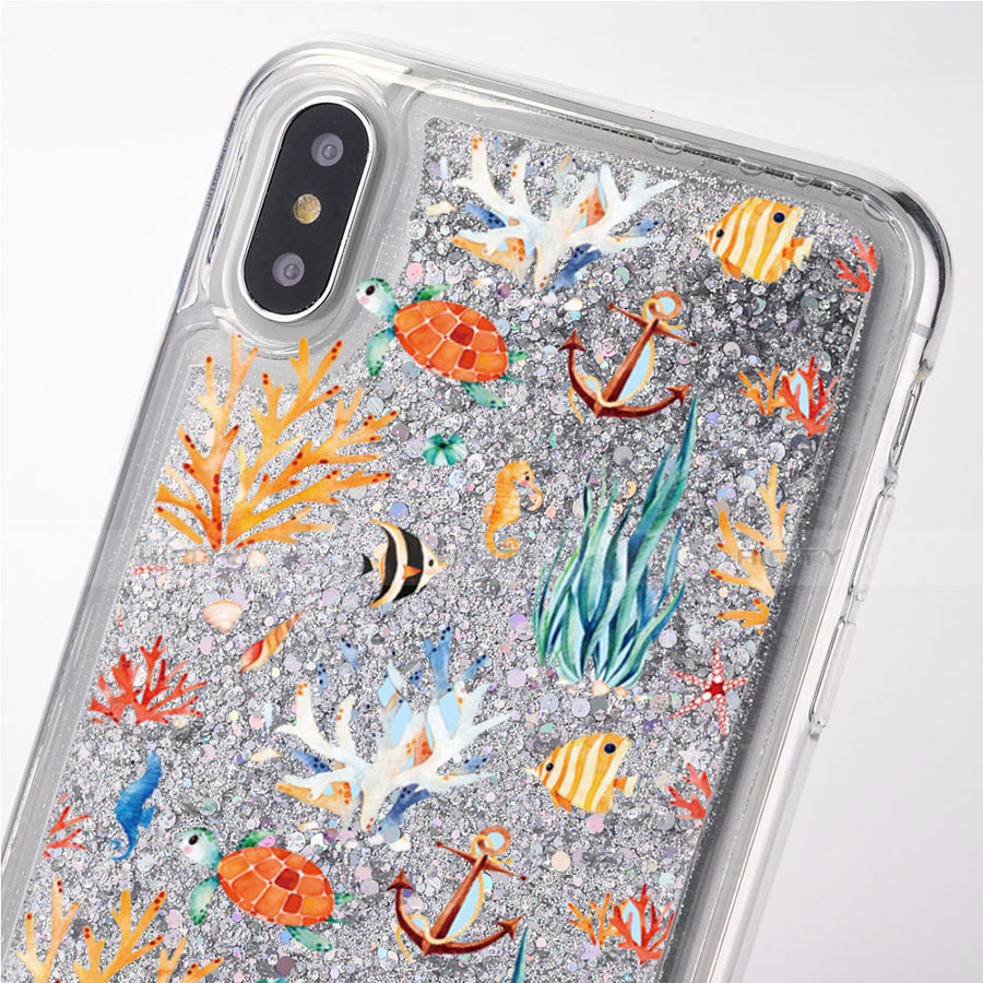 Coque Ultra Fine TPU Souple Housse Etui Transparente Fleurs T17 pour Apple iPhone Xs Plus