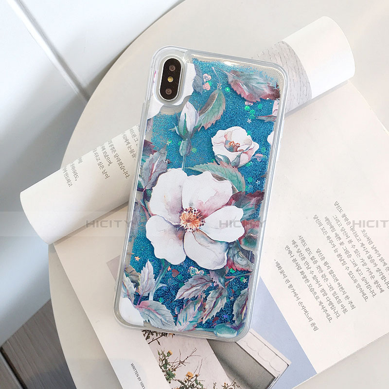 Coque Ultra Fine TPU Souple Housse Etui Transparente Fleurs T18 pour Apple iPhone X Plus