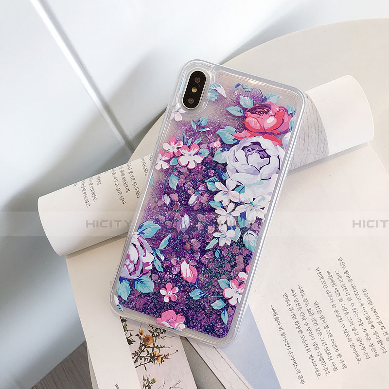 Coque Ultra Fine TPU Souple Housse Etui Transparente Fleurs T18 pour Apple iPhone X Plus