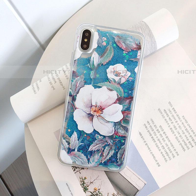 Coque Ultra Fine TPU Souple Housse Etui Transparente Fleurs T18 pour Apple iPhone Xs Plus