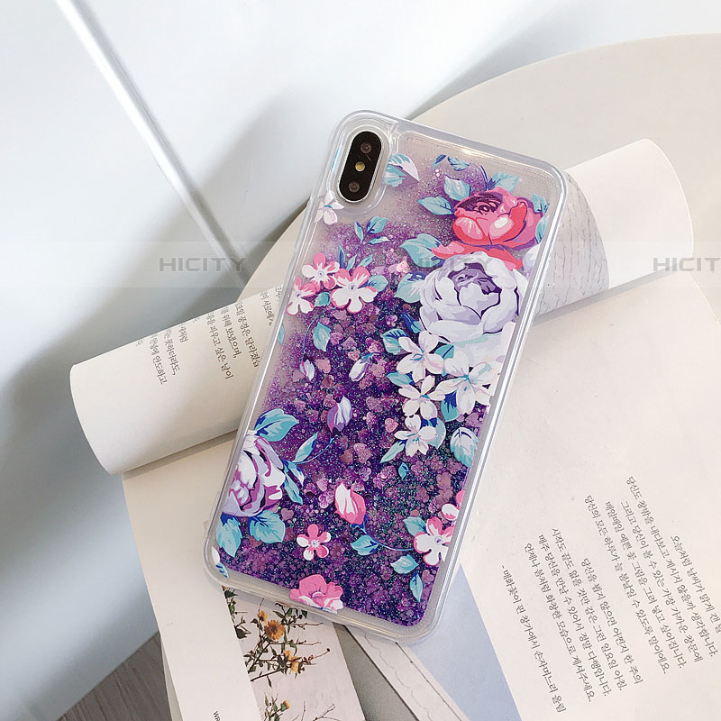 Coque Ultra Fine TPU Souple Housse Etui Transparente Fleurs T18 pour Apple iPhone Xs Plus