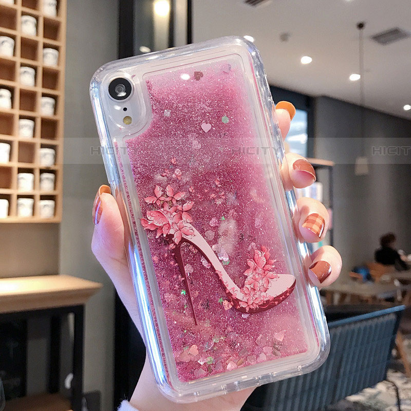 Coque Ultra Fine TPU Souple Housse Etui Transparente Fleurs T21 pour Apple iPhone XR Or Rose Plus