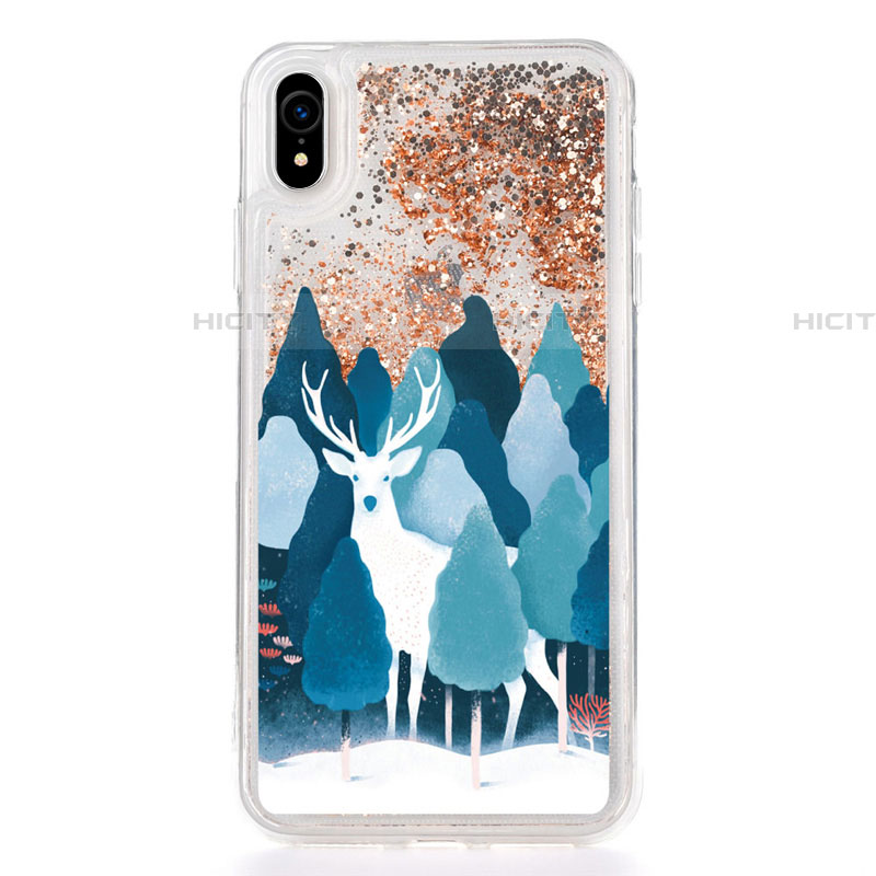 Coque Ultra Fine TPU Souple Housse Etui Transparente Fleurs T22 pour Apple iPhone XR Or Plus