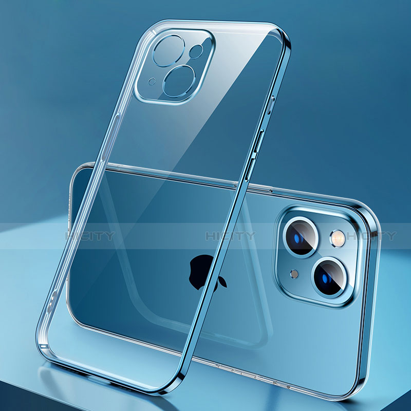 Coque Ultra Fine TPU Souple Housse Etui Transparente H01 pour Apple iPhone 13 Mini Bleu Plus