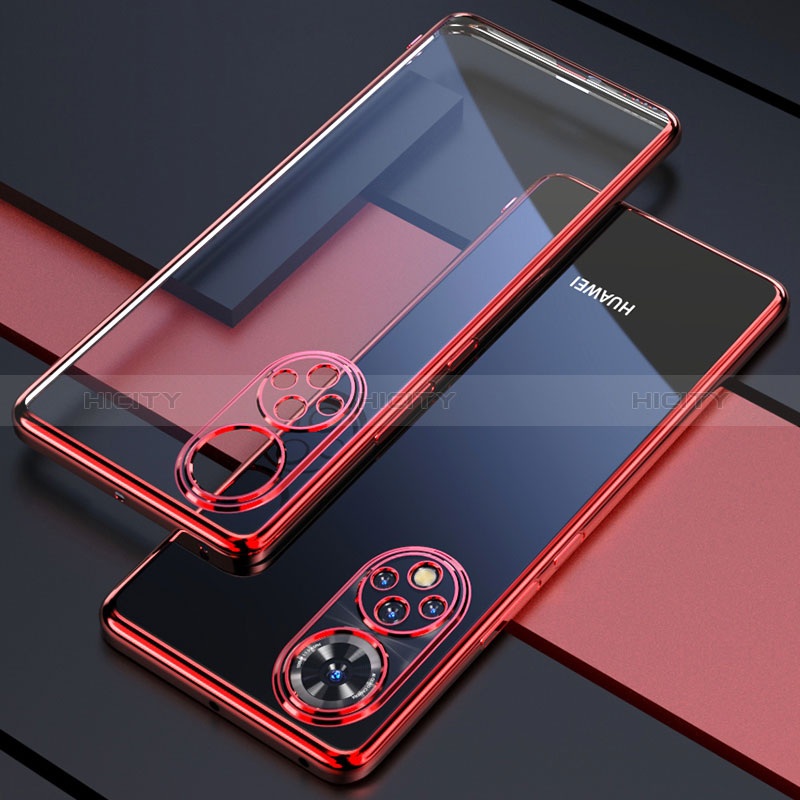 Coque Ultra Fine TPU Souple Housse Etui Transparente H01 pour Huawei Honor 50 Pro 5G Rouge Plus