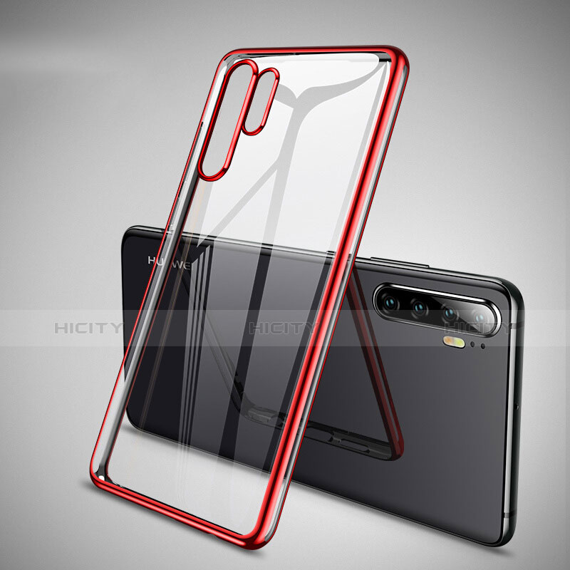 Coque Ultra Fine TPU Souple Housse Etui Transparente H01 pour Huawei P30 Pro New Edition Rouge Plus