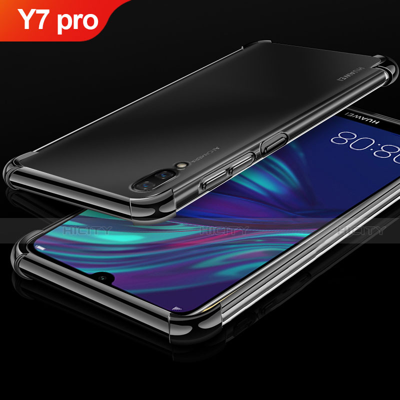 Coque Ultra Fine TPU Souple Housse Etui Transparente H01 pour Huawei Y7 (2019) Noir Plus