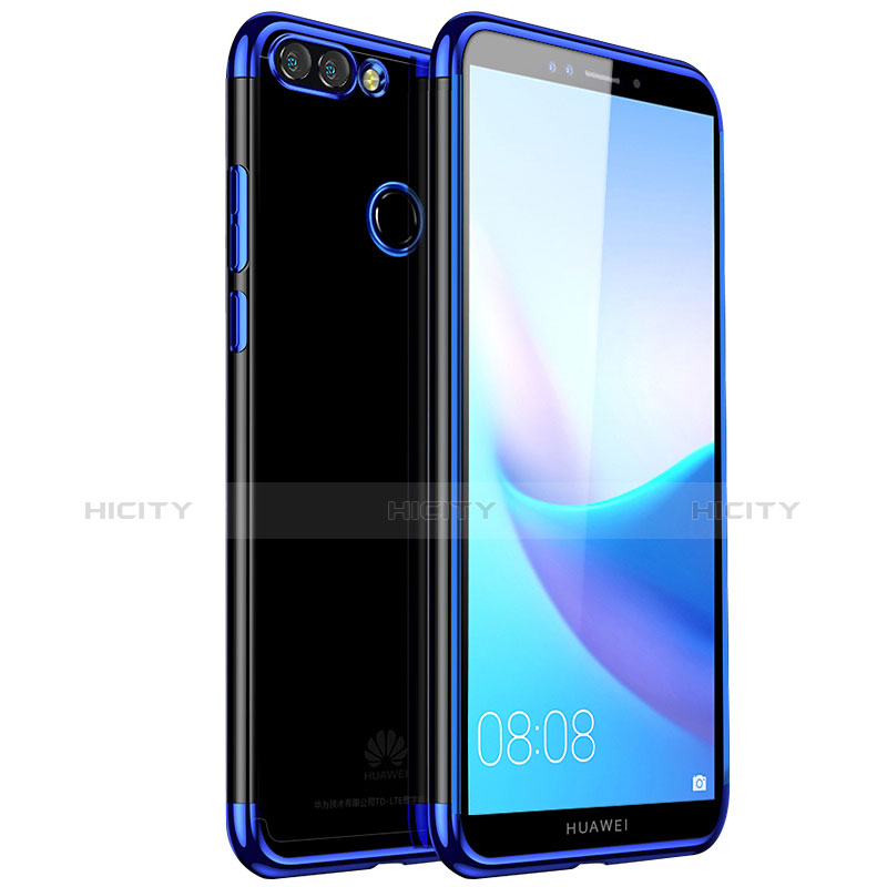 Coque Ultra Fine TPU Souple Housse Etui Transparente H01 pour Huawei Y9 (2018) Bleu Plus