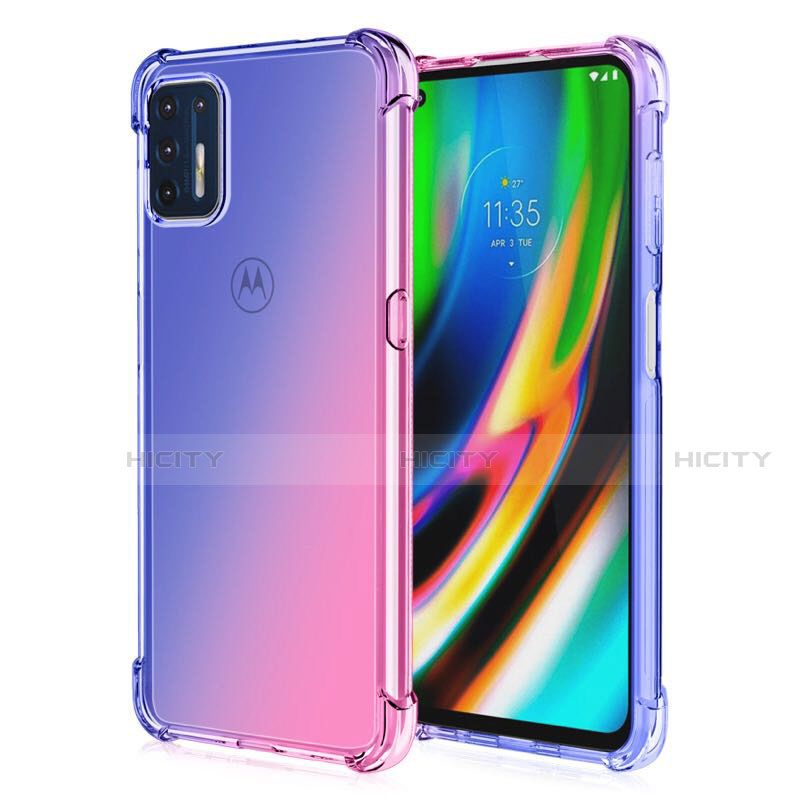 Coque Ultra Fine TPU Souple Housse Etui Transparente H01 pour Motorola Moto G9 Plus Bleu Plus