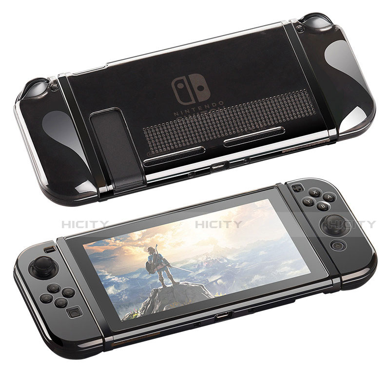 Coque Ultra Fine TPU Souple Housse Etui Transparente H01 pour Nintendo Switch Noir Plus