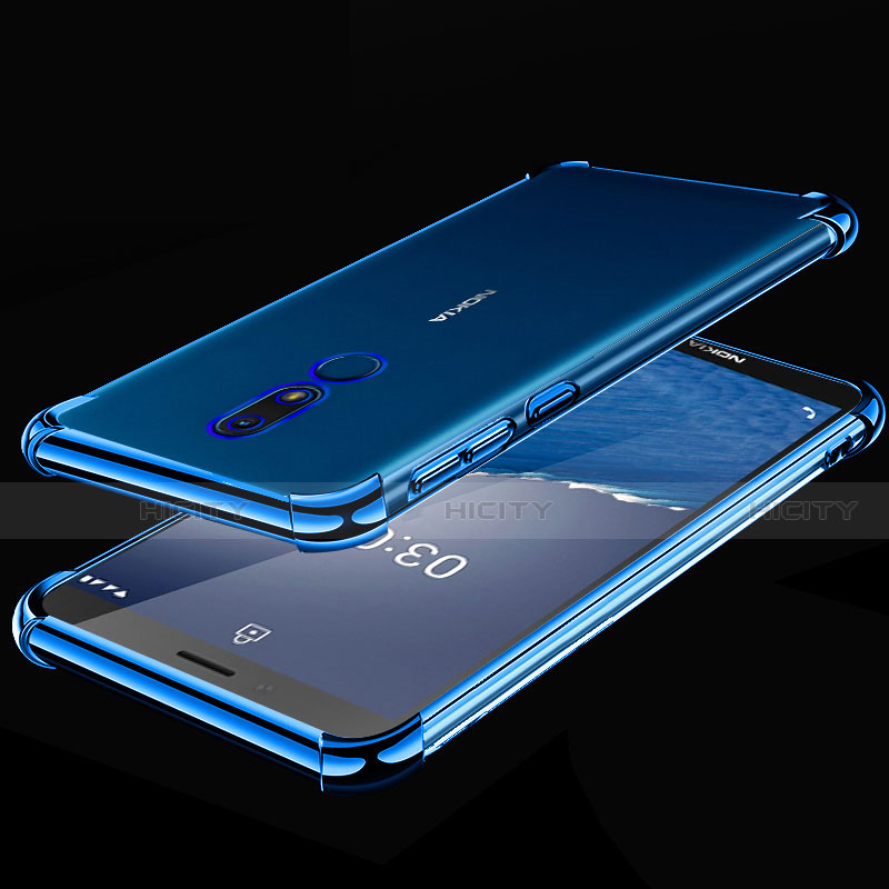 Coque Ultra Fine TPU Souple Housse Etui Transparente H01 pour Nokia C3 Bleu Plus