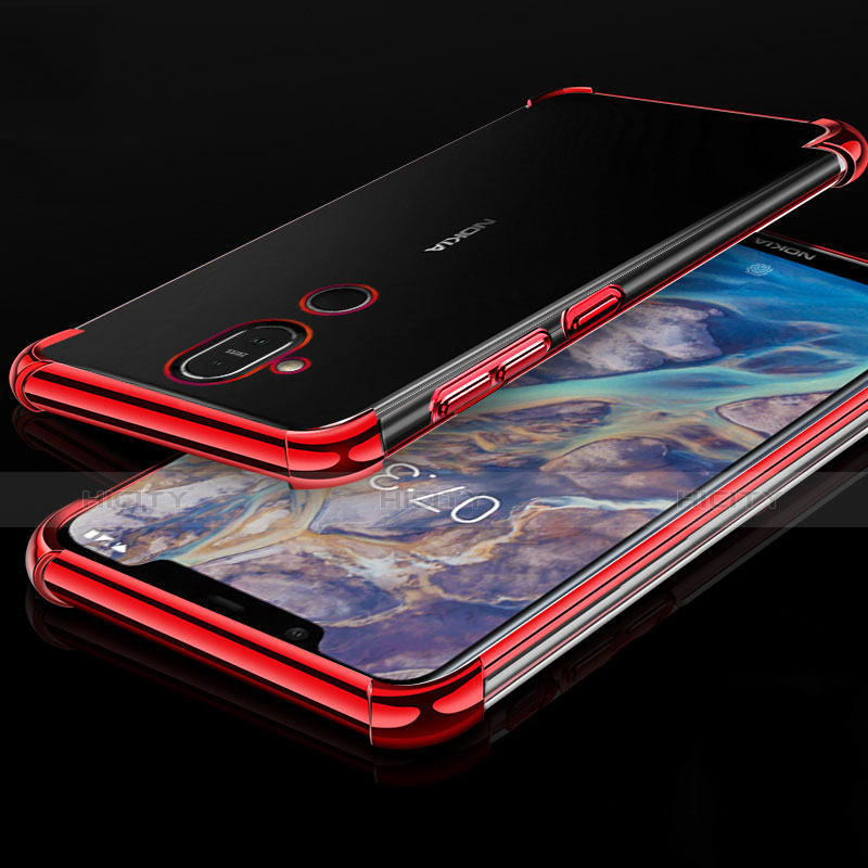 Coque Ultra Fine TPU Souple Housse Etui Transparente H01 pour Nokia X7 Rouge Plus