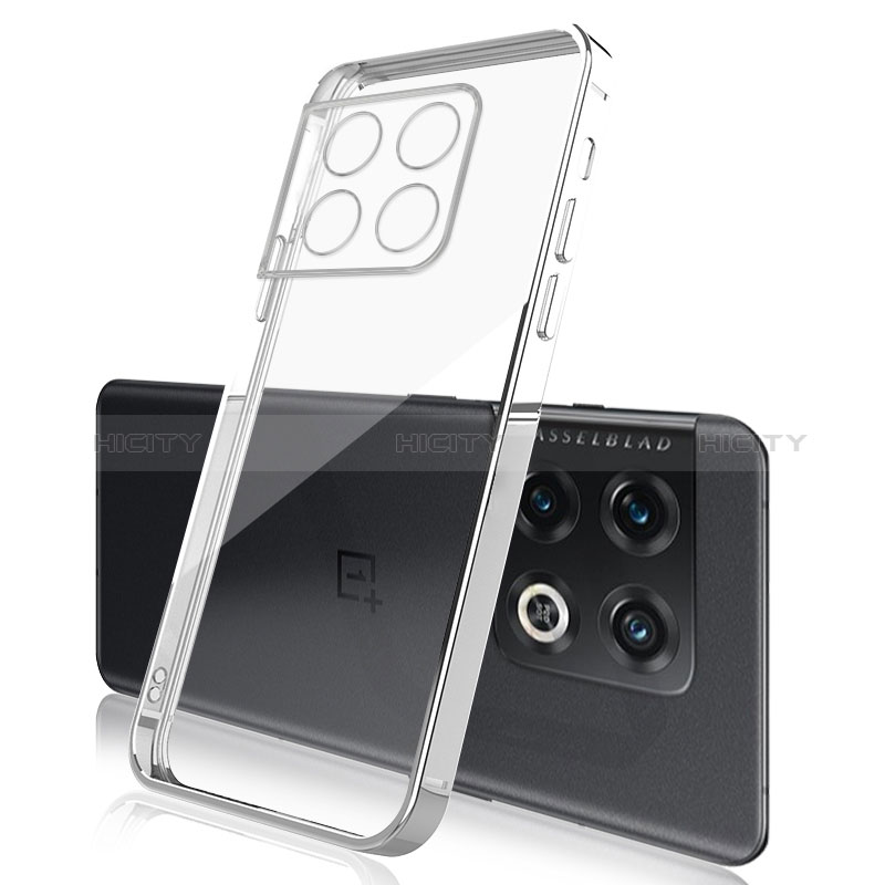 Coque Ultra Fine TPU Souple Housse Etui Transparente H01 pour OnePlus 10 Pro 5G Argent Plus