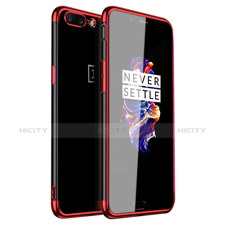 Coque Ultra Fine TPU Souple Housse Etui Transparente H01 pour OnePlus 5 Rouge Plus