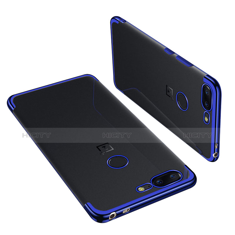 Coque Ultra Fine TPU Souple Housse Etui Transparente H01 pour OnePlus 5T A5010 Bleu Plus