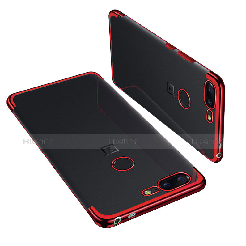 Coque Ultra Fine TPU Souple Housse Etui Transparente H01 pour OnePlus 5T A5010 Rouge Plus