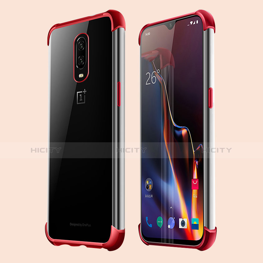 Coque Ultra Fine TPU Souple Housse Etui Transparente H01 pour OnePlus 6T Rouge Plus