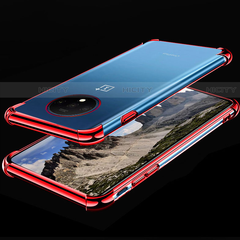 Coque Ultra Fine TPU Souple Housse Etui Transparente H01 pour OnePlus 7T Rouge Plus