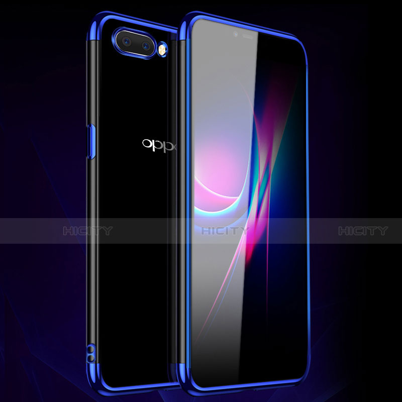 Coque Ultra Fine TPU Souple Housse Etui Transparente H01 pour Oppo A12e Bleu Plus