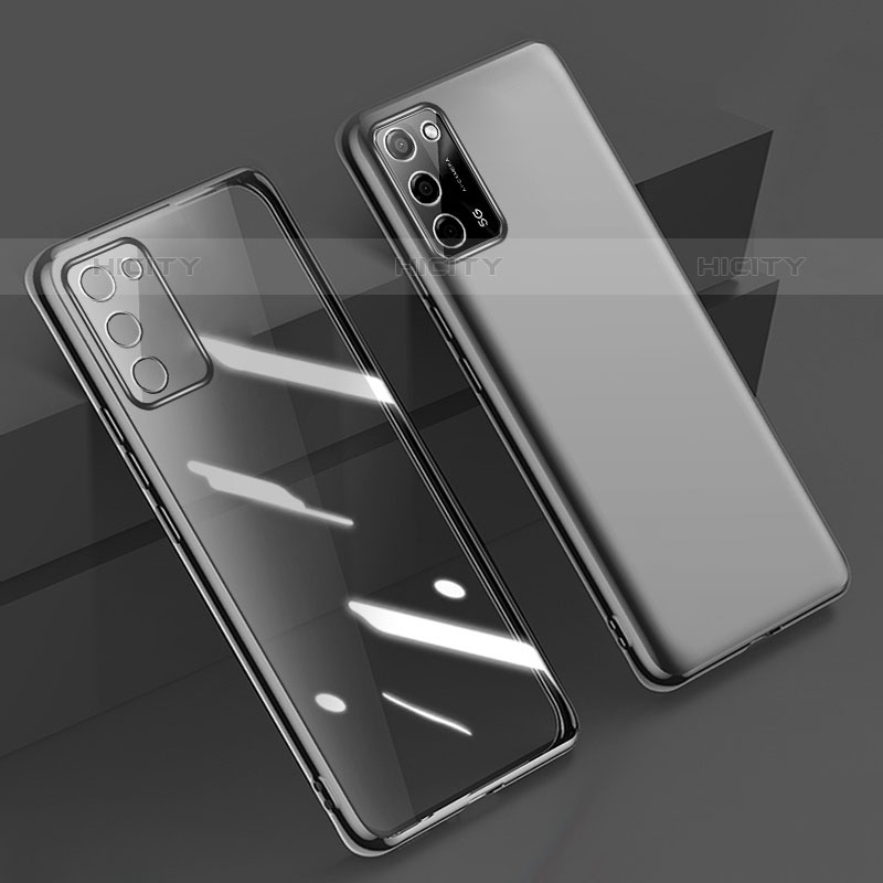 Coque Ultra Fine TPU Souple Housse Etui Transparente H01 pour Oppo A55 5G Noir Plus