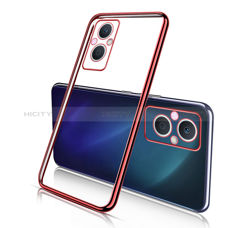 Coque Ultra Fine TPU Souple Housse Etui Transparente H01 pour Oppo A96 5G Rouge Plus