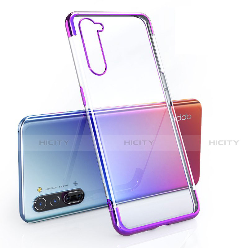 Coque Ultra Fine TPU Souple Housse Etui Transparente H01 pour Oppo F15 Violet Plus