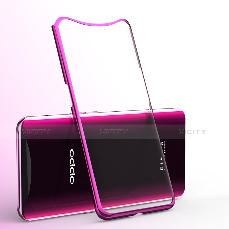 Coque Ultra Fine TPU Souple Housse Etui Transparente H01 pour Oppo Find X Rose Rouge Plus