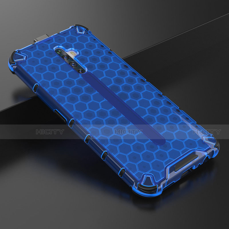 Coque Ultra Fine TPU Souple Housse Etui Transparente H01 pour Oppo Reno2 Z Bleu Plus